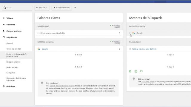 Cecon dashboard Adquisición de objetos